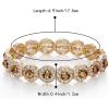 imageBriLove Womens Wedding Bridal Crystal Rhinestone Beaded Stretch Bangle Bracelet04Brown Color GoldTone