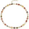 imageBriLove Stunning Geometric Emerald Cut Cluster Crystal Cubic Zirconia Statement Chunky Bib Collar Necklace for Women Party Trendy Jewelry AccessoryMulticolor GoldTone