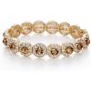 imageBriLove Womens Wedding Bridal Crystal Rhinestone Beaded Stretch Bangle Bracelet04Brown Color GoldTone