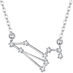imageBriLove 925 Sterling Silver Necklace Gifts for Mom Women Constellation Zodiac 12 Horoscope Astrology CZ Pendant Mothers DayValentines DayBirthdayChristmasAnniversaryLeo  Full Ver