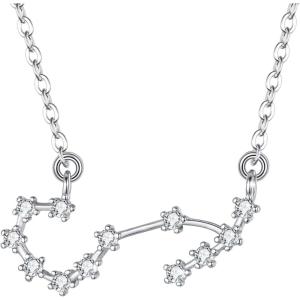 imageBriLove 925 Sterling Silver Necklace Gifts for Mom Women Constellation Zodiac 12 Horoscope Astrology CZ Pendant Mothers DayValentines DayBirthdayChristmasAnniversaryScorpio  Full Ver