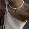 imageBriLove Baroque Freshwater Cultured Pearl Necklace for Women Gorgeous Elegant Real Pearls Choker Strand Necklaces for Wedding Outfit Party Prom GiftBig Real Pearls Necklace