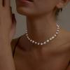 imageBriLove Baroque Freshwater Cultured Pearl Necklace for Women Gorgeous Elegant Real Pearls Choker Strand Necklaces for Wedding Outfit Party Prom GiftColourful Beaded