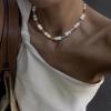 imageBriLove Baroque Freshwater Cultured Pearl Necklace for Women Gorgeous Elegant Real Pearls Choker Strand Necklaces for Wedding Outfit Party Prom GiftMulticolor Beaded