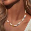 imageBriLove Baroque Freshwater Cultured Pearl Necklace for Women Gorgeous Elegant Real Pearls Choker Strand Necklaces for Wedding Outfit Party Prom GiftMulticolor Beaded