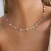 imageBriLove Baroque Freshwater Cultured Pearl Necklace for Women Gorgeous Elegant Real Pearls Choker Strand Necklaces for Wedding Outfit Party Prom GiftRainbow Beaded