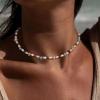imageBriLove Baroque Freshwater Cultured Pearl Necklace for Women Gorgeous Elegant Real Pearls Choker Strand Necklaces for Wedding Outfit Party Prom GiftTurquoise