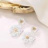 imageBriLove Bohemian Boho Flower Dangle Earrings for Women Exaggerated Hollow Flora Statement Earrings for Summer Refreshing Seaside Idyllic HolidayClear GoldTone