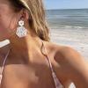 imageBriLove Bohemian Boho Flower Dangle Earrings for Women Exaggerated Hollow Flora Statement Earrings for Summer Refreshing Seaside Idyllic HolidayClear GoldTone