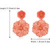 imageBriLove Bohemian Boho Flower Dangle Earrings for Women Exaggerated Hollow Flora Statement Earrings for Summer Refreshing Seaside Idyllic HolidayOrange GoldTone
