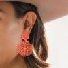 imageBriLove Bohemian Boho Flower Dangle Earrings for Women Exaggerated Hollow Flora Statement Earrings for Summer Refreshing Seaside Idyllic HolidayOrange GoldTone