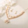 imageBriLove Bohemian Boho Handmade Natural Sea Shell Rhinestone Collar Necklace Earrings Jewelry Set for Women Summer Beach AccessoriesFlower Shell