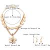 imageBriLove Bohemian Boho Handmade Natural Sea Shell Rhinestone Collar Necklace Earrings Jewelry Set for Women Summer Beach AccessoriesFlower Shell