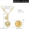 imageBriLove Chunky Gold Necklace for Women Charm Trendy Sun Moon Circle Flower Heart Choker Pendants Necklaces for Summer Beach Accessories Hip Hop GiftSun Flower