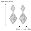 imageBriLove Gorgeous Sparkly Full Rhinestone Prismatic Statement Dangle Drop Earrings for Women Wedding Bridal Party Prom Jewelry AccessoriesClear SilverTone