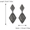 imageBriLove Gorgeous Sparkly Full Rhinestone Prismatic Statement Dangle Drop Earrings for Women Wedding Bridal Party Prom Jewelry AccessoriesGrey BlackTone