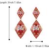 imageBriLove Gorgeous Sparkly Full Rhinestone Prismatic Statement Dangle Drop Earrings for Women Wedding Bridal Party Prom Jewelry AccessoriesRuby Color GoldTone