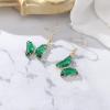 imageBriLove Gorgeous Sparkly Rhinestone Butterfly Statement Dangle Drop Earrings for Women Wedding Summer Beach Party Prom Jewelry AccessoriesEmerald Colr GoldTone