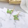imageBriLove Gorgeous Sparkly Rhinestone Butterfly Statement Dangle Drop Earrings for Women Wedding Summer Beach Party Prom Jewelry AccessoriesLight Green GoldTone