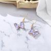 imageBriLove Gorgeous Sparkly Rhinestone Butterfly Statement Dangle Drop Earrings for Women Wedding Summer Beach Party Prom Jewelry AccessoriesLight Purple GoldTone