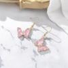 imageBriLove Gorgeous Sparkly Rhinestone Butterfly Statement Dangle Drop Earrings for Women Wedding Summer Beach Party Prom Jewelry AccessoriesPink GoldTone