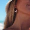 imageBriLove Gorgeous Sparkly Rhinestone Butterfly Statement Dangle Drop Earrings for Women Wedding Summer Beach Party Prom Jewelry AccessoriesPink GoldTone
