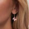 imageBriLove Gorgeous Sparkly Rhinestone Butterfly Statement Dangle Drop Earrings for Women Wedding Summer Beach Party Prom Jewelry AccessoriesPink GoldTone