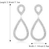 imageBriLove Gorgeous Sparkly Rhinestone Teardrop Infinity Figure 8 Shape Statement Dangle Drop Earrings for Women Wedding Bridal Party Prom Jewelry AccessoriesClear SilverTone