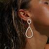 imageBriLove Gorgeous Sparkly Rhinestone Teardrop Infinity Figure 8 Shape Statement Dangle Drop Earrings for Women Wedding Bridal Party Prom Jewelry AccessoriesClear GoldTone