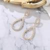 imageBriLove Gorgeous Sparkly Rhinestone Teardrop Infinity Figure 8 Shape Statement Dangle Drop Earrings for Women Wedding Bridal Party Prom Jewelry AccessoriesClear GoldTone