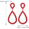 imageBriLove Gorgeous Sparkly Rhinestone Teardrop Infinity Figure 8 Shape Statement Dangle Drop Earrings for Women Wedding Bridal Party Prom Jewelry AccessoriesRuby Color RedTone