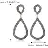 imageBriLove Gorgeous Sparkly Rhinestone Teardrop Infinity Figure 8 Shape Statement Dangle Drop Earrings for Women Wedding Bridal Party Prom Jewelry AccessoriesGrey BlackTone