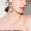 imageBriLove Gorgeous Sparkly Rhinestone Teardrop Infinity Figure 8 Shape Statement Dangle Drop Earrings for Women Wedding Bridal Party Prom Jewelry AccessoriesGrey BlackTone