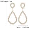 imageBriLove Gorgeous Sparkly Rhinestone Teardrop Infinity Figure 8 Shape Statement Dangle Drop Earrings for Women Wedding Bridal Party Prom Jewelry AccessoriesClear GoldTone