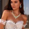 imageBriLove Gorgeous Wedding Jewelry Set for Women Stunning Shiny Rhinestone Crystal Marquise Leaf Cluster Statement Necklace Dangle Drop Earrings for Wedding Party Prom AccessoriesIridescent AB SilverTone