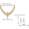 imageBriLove Gorgeous Wedding Jewelry Set for Women Stunning Shiny Rhinestone Crystal Marquise Leaf Cluster Statement Necklace Dangle Drop Earrings for Wedding Party Prom AccessoriesChampagne GoldTone