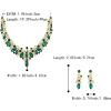imageBriLove Gorgeous Wedding Jewelry Set for Women Stunning Shiny Rhinestone Crystal Marquise Leaf Cluster Statement Necklace Dangle Drop Earrings for Wedding Party Prom AccessoriesEmerald Color GoldTone
