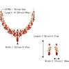 imageBriLove Gorgeous Wedding Jewelry Set for Women Stunning Shiny Rhinestone Crystal Marquise Leaf Cluster Statement Necklace Dangle Drop Earrings for Wedding Party Prom AccessoriesRuby Color GoldTone