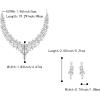 imageBriLove Gorgeous Wedding Jewelry Set for Women Stunning Shiny Rhinestone Crystal Marquise Leaf Cluster Statement Necklace Dangle Drop Earrings for Wedding Party Prom AccessoriesClear SilverTone