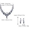 imageBriLove Gorgeous Wedding Jewelry Set for Women Stunning Shiny Rhinestone Crystal Marquise Leaf Cluster Statement Necklace Dangle Drop Earrings for Wedding Party Prom AccessoriesSapphire Color SilverTone