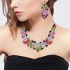 imageBriLove Shiny Bling Rhinestones Butterfly Statement Necklace Dangle Drop Earrings Jewelry Set for Women Summer Holiday Costume Prom AccessoriesMulticolor GoldTone