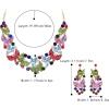 imageBriLove Shiny Bling Rhinestones Butterfly Statement Necklace Dangle Drop Earrings Jewelry Set for Women Summer Holiday Costume Prom AccessoriesMulticolor GoldTone