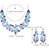 imageBriLove Shiny Bling Rhinestones Butterfly Statement Necklace Dangle Drop Earrings Jewelry Set for Women Summer Holiday Costume Prom AccessoriesNavy Blue GoldTone