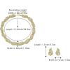 imageBriLove Shiny Bling Rhinestones Leaf Statement Necklace Dangle Drop PiercedClipon Earrings Jewelry Set for Costume Party Prom AccessoriesPierced