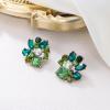 imageBriLove Sparkly Rhinestone Marquise Teardrop Emerald Cut Statement Dangle Drop Earrings for Women Bride Bridesmaid Wedding Party Prom Jewelry AccessoriesGreen Antique GoldTone