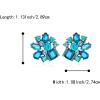 imageBriLove Sparkly Rhinestone Marquise Teardrop Emerald Cut Statement Dangle Drop Earrings for Women Bride Bridesmaid Wedding Party Prom Jewelry AccessoriesBlue GoldTone