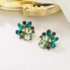 imageBriLove Sparkly Rhinestone Marquise Teardrop Emerald Cut Statement Dangle Drop Earrings for Women Bride Bridesmaid Wedding Party Prom Jewelry AccessoriesGreen GoldTone