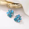 imageBriLove Sparkly Rhinestone Marquise Teardrop Emerald Cut Statement Dangle Drop Earrings for Women Bride Bridesmaid Wedding Party Prom Jewelry AccessoriesBlue GoldTone
