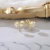 imageBriLove Trendy Gold Pearl Earrings for WomenClassic Fashion Round Caged Small Simulated Pearl Stud Earrings Bride JewelryClipOn