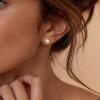 imageBriLove Trendy Gold Pearl Earrings for WomenClassic Fashion Round Caged Small Simulated Pearl Stud Earrings Bride JewelryPierced